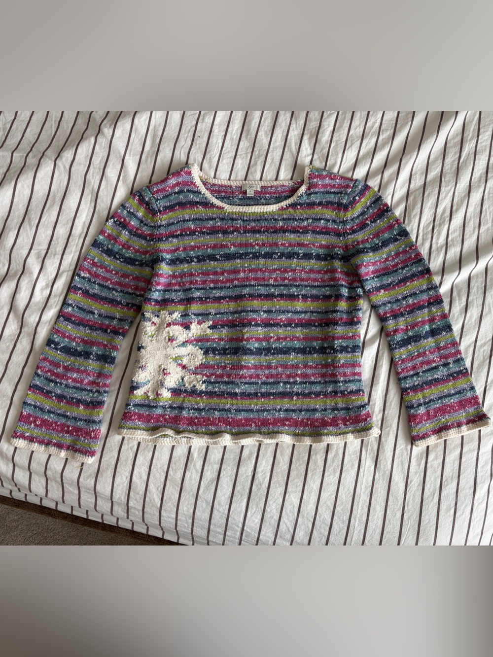 J. Jill Women’s Vintage Y2K Striped Fall Winter Sweater